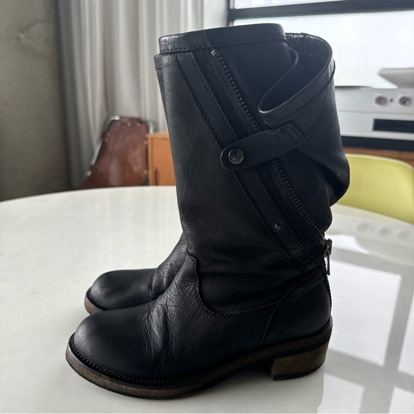 HAIDER ACKERMANN Fall/Winter 2010 Dark Grey Anthracite Leather Boots IT 36.5 - Picture 4 of 16